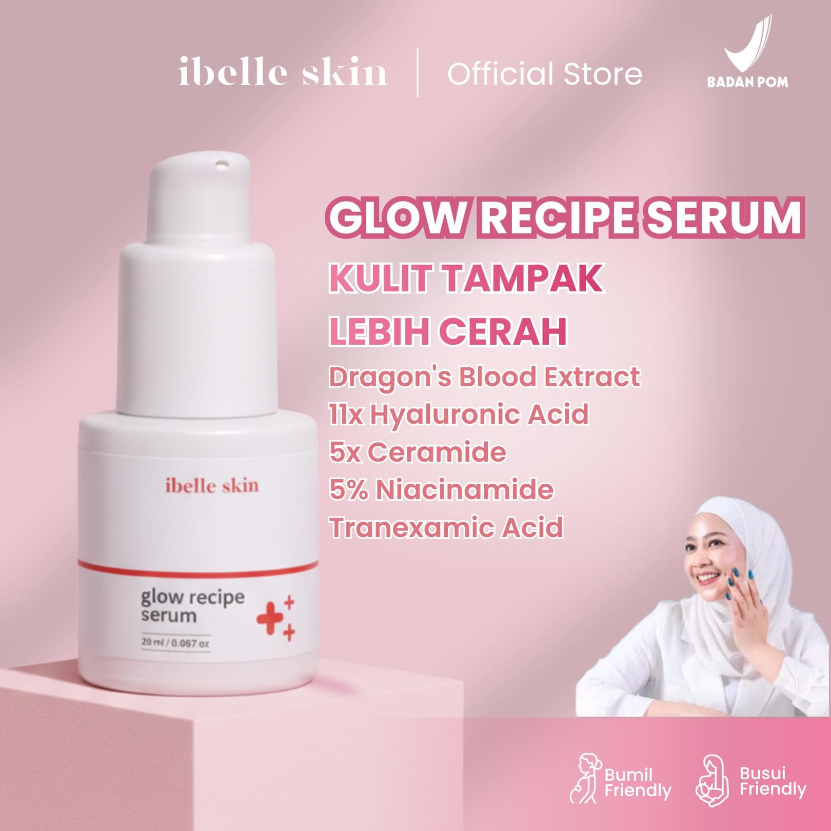 Foto produk (1 Pcs) Glow Recipe Serum | Niacinamide 5%, Tranexamic 1%, 5x Ceramide, 11x HA - ibelle skin